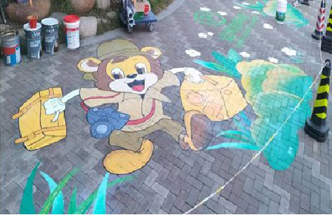 宣恩夏季画地面彩绘会遇到的问题