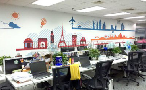 宣恩教你设计办公室墙绘的方法。