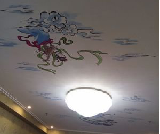 宣恩如何快速绘制天花板上的手绘墙？