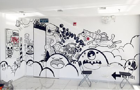 宣恩手绘墙并非传统涂鸦。